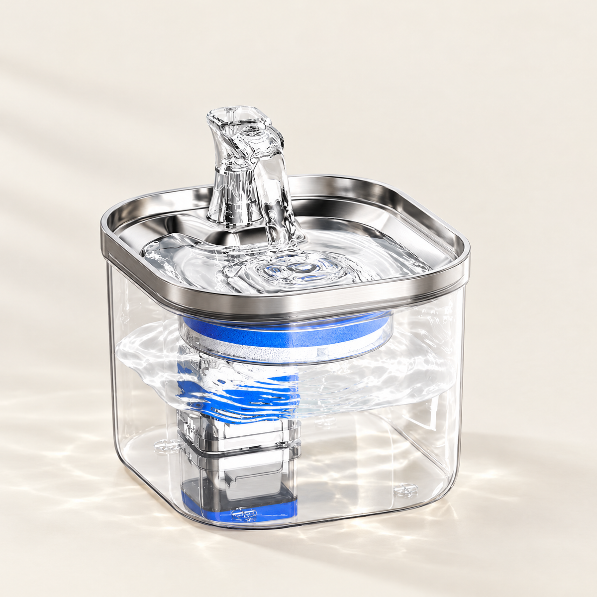 MewSip cat water fountain with stainless steel top